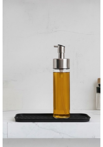 Siyah Silikon Yağdanlık Yağlık Standı Altlık Çok Amaçlı Organizer Sabunluk Altlığı 23x10 Cm Diğer