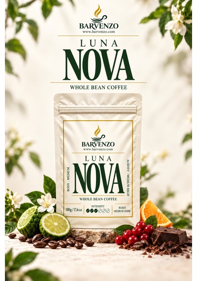 Barvenzo Luna Nova 500 G Zarif Dokunuş Çekirdek Kahve Moka Pot