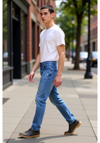 Ersefa Erkek Slim Fit Yırtık Detaylı Denim Pantolon Açık Fonksiyonel Day Açık Mavi