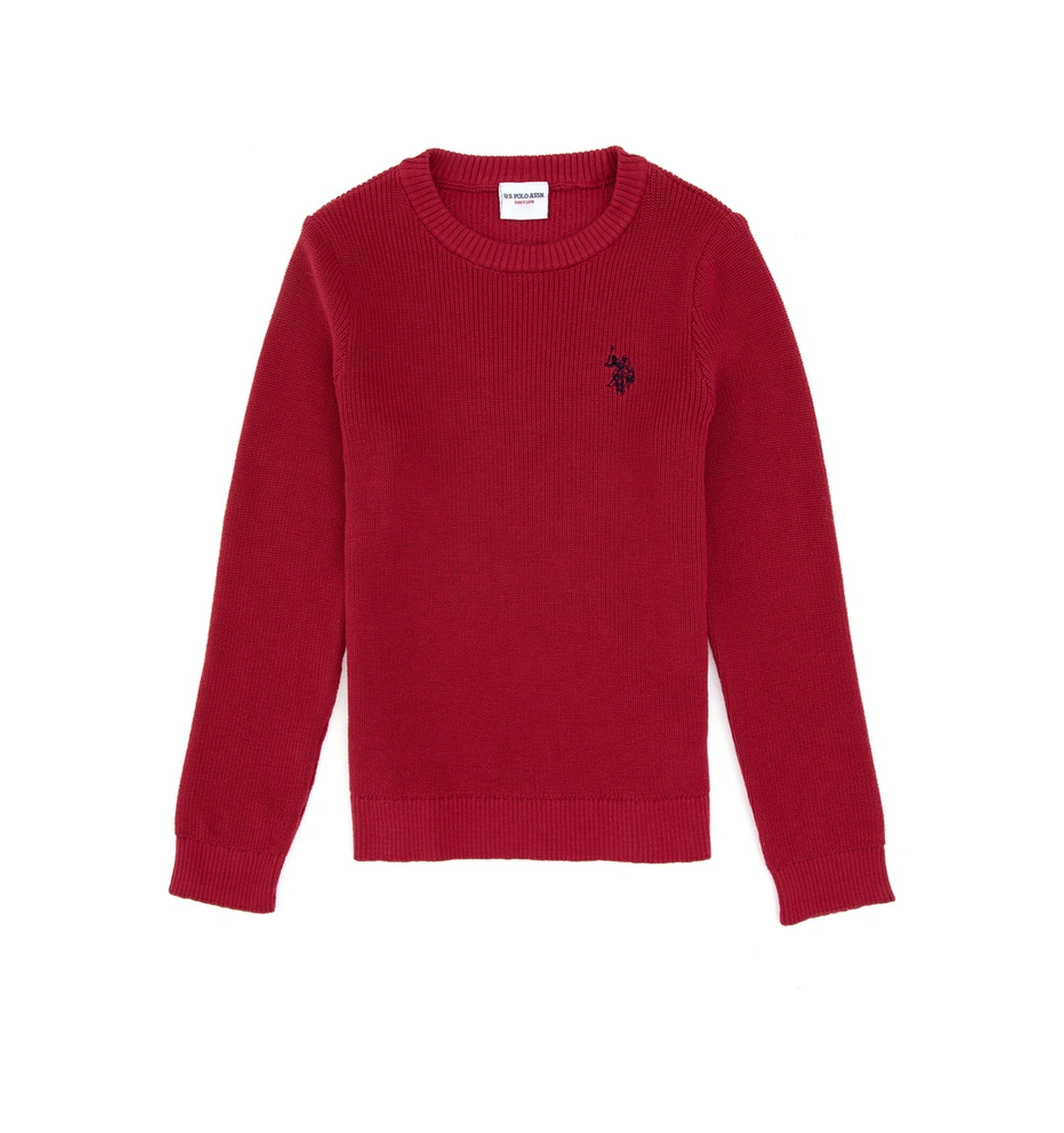 U.S. Polo Assn. Kız Çocuk Koyu Frambuaz Bisiklet Yaka Basic Kazak 50316842-VR104