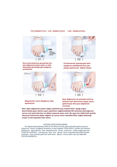 Halluks Valgus Düzeltici 1 Adet