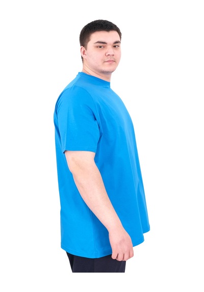 Mode Xl Büyük Beden Erkek T-shirt Bisiklet Yaka Great U25024 Saks Saks Mavi