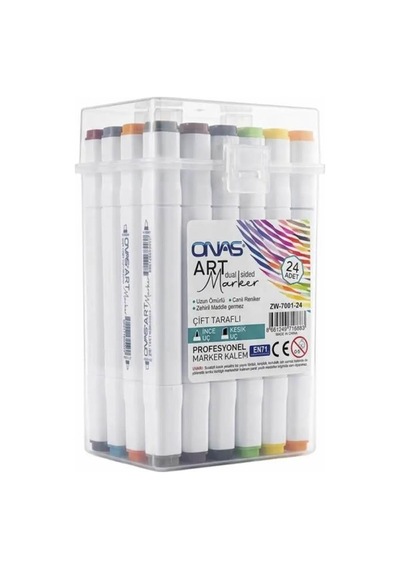 Onas Art Çift Taraflı Marker Çantalı Zw-7001-24