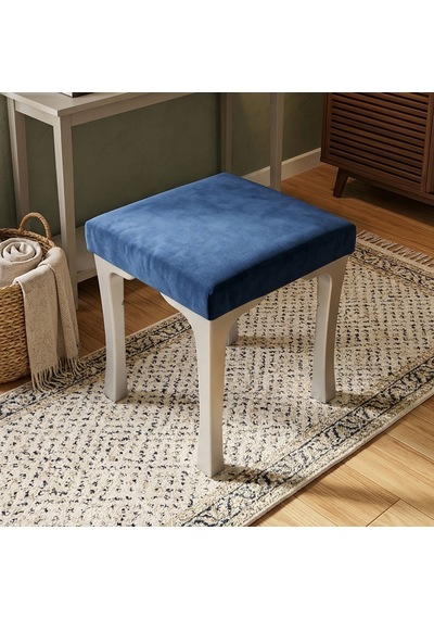 Ratemo Kare Puf Tabure Döşemelik Kumaşlı Modern Oturma Pufu 40x40x45 Cm Lacivert