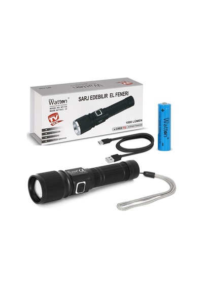 Cree Tg Led 1000 Lümen Göstergeli Fonksiyonel El Feneri Wt-732