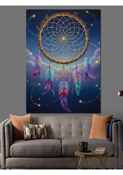 Ahşap Tablo Rüya Kapanı Mandala Çizimi