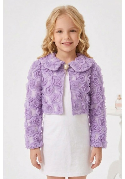 Mnk Baby & Kids Luvia Lase Detay Kız Çocuk Bolero M00812 Lila