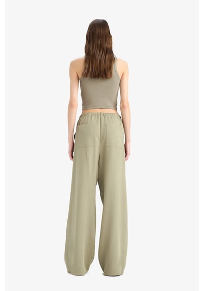 DeFacto Keten Karışımlı Palazzo Pantolon Wide Leg Geniş Bol Paça Üç Cepli Normal Bel Basic Düz Standart Boy C4545AX25SPKH459 DeFacto Keten Karışımlı Palazzo Pantolon Wide Leg Geniş Bol Paça Üç Cepli Normal Bel Basic Düz Standart Boy C4545AX25SPKH459
