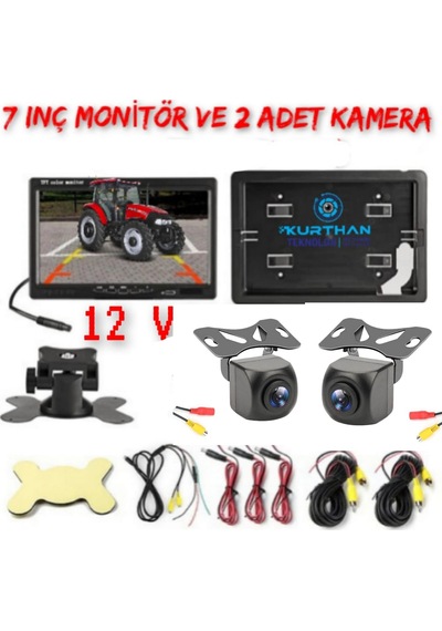 7" Ekran ve 2 Adet geniş açılı Kamera Seti