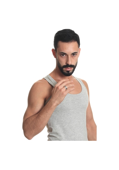 Labalaba Erkek Antik Gümüş Kaplama 3 Sıra Kral Zinciri Yüzük Gümüş