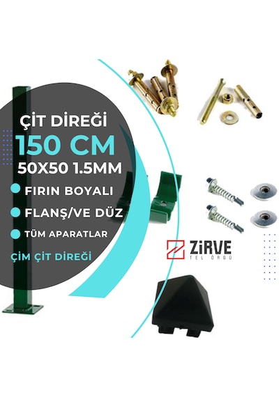 Zirve Tel Örgü 150 Cm Panel Çit Direği Tekli Aparatlı
