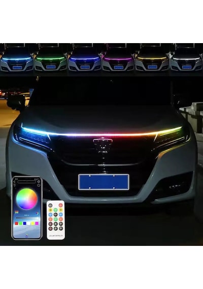 Drl Ön Kaput Gündüz Ledi App ve Kumanda Kontrol Rgb Led Şerit