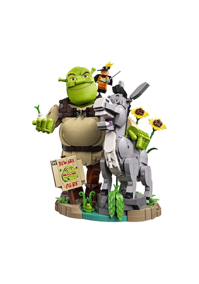 LEGO® Shrek: Şrek, Eşek ve Çizmeli Kedi 72423 - Yetişkinler için Minifigür İçeren Dekoratif Model Yapım Seti (1403 Parça)