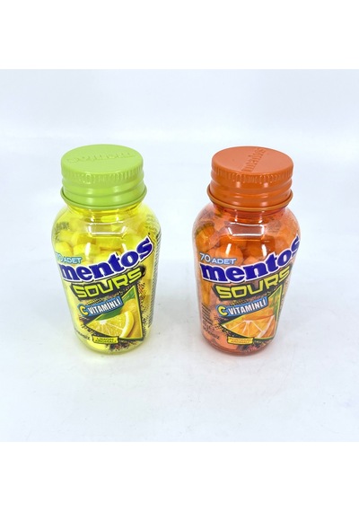 Mentos Sours Şekersiz Tatlandırıcılı C Vitaminli Limon Ve Portakal Aromalı Tablet Şekerleme 49gr X 2 Adet