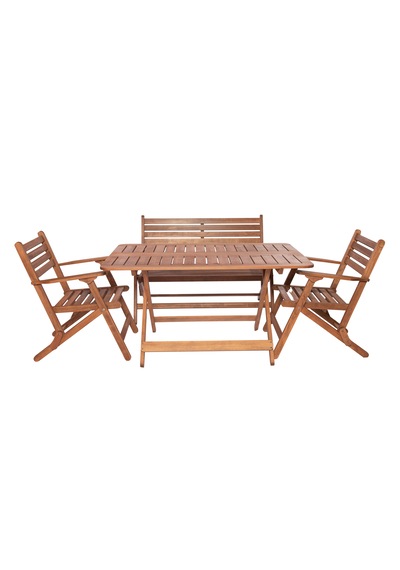 Modermo 4-6 Kişilik Geniş Katlanır Ahşap Bahçe Seti - 135x80cm. Grup D