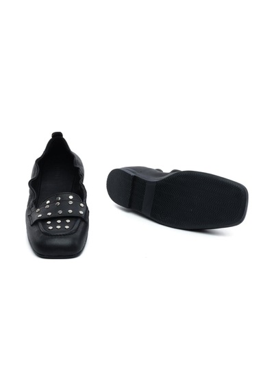 Greyder 34362 Siyah Hakiki Deri Kadın Loafer Ayakkabı Siyah