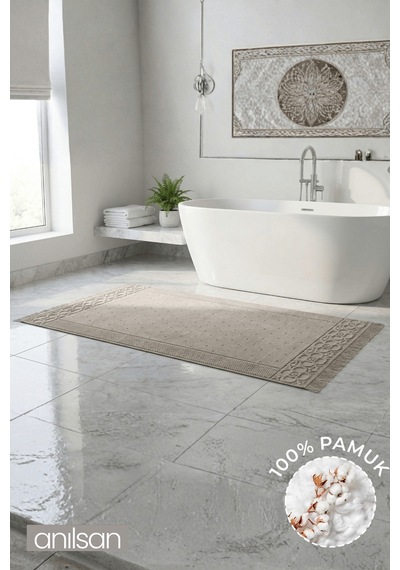 Fesun Vizon Ayak Havlusu - 70x130cm, 790gr, %100 Pamuk, Spa Ve Otel Banyo Paspası, Günlük Kullanıma Uygun Vizon