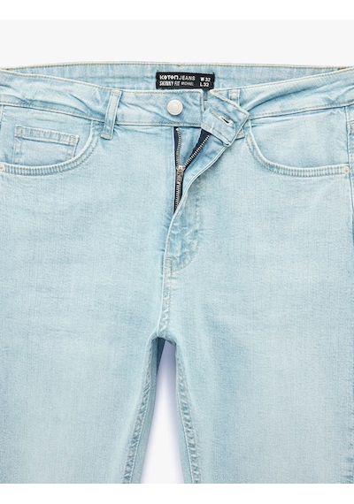 Koton Skinny Michael Açık İndigo Erkek Jean Pantolon 7wam40084nd