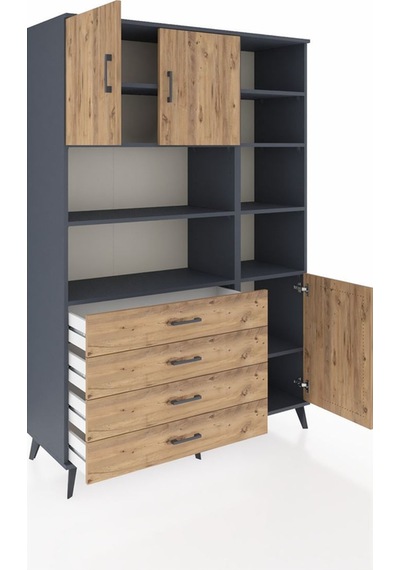Hyperion Dolap 9 Raflı 4 Çekmeceli 3 Kapaklı 132x44x195 Antrasit-çam/çam Atlas Çam/atlas Çam Hyperion Dolap 9 Raflı 4 Çekmeceli 3 Kapaklı 132x44x195 Antrasit-çam/çam Atlas Çam/atlas Çam