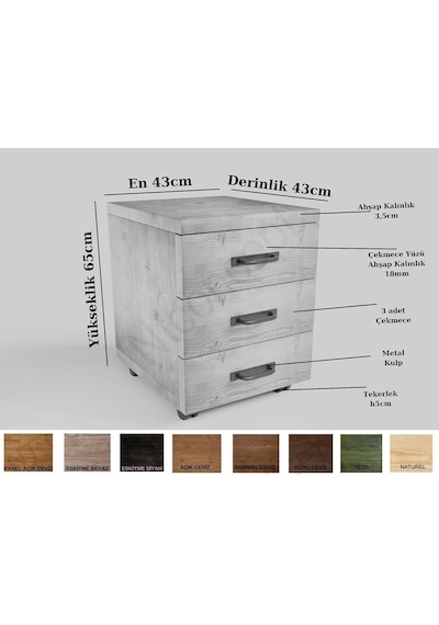 Ntconcept White Doğal Ağaç Çekmeceli Keson -ntmak78345k Diğer