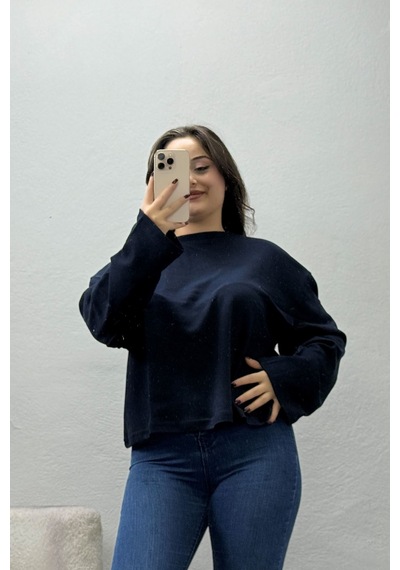 Belendir Kadın Penye Kimono Kol Sweat Lacivert