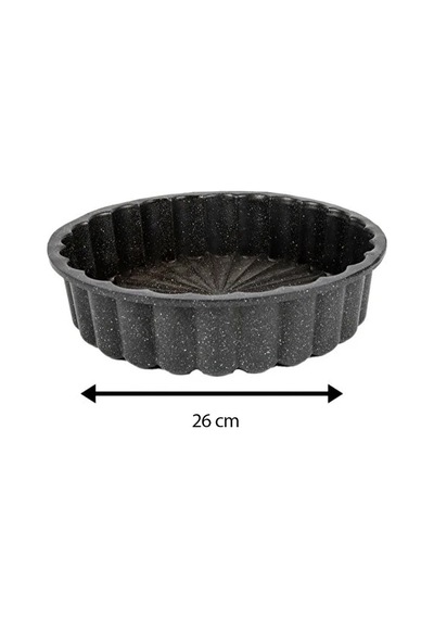 26 Cm Döküm Tart Kalıbı Kaydırmaz Tabanlı Siyah