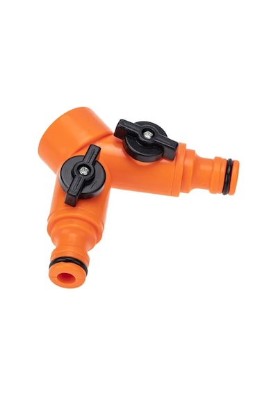 Meriva M176 Bahçe Musluğu Hortum Baglantı Ayırıcı Aparatı Vanalı 2li 3/4 x 1/2"