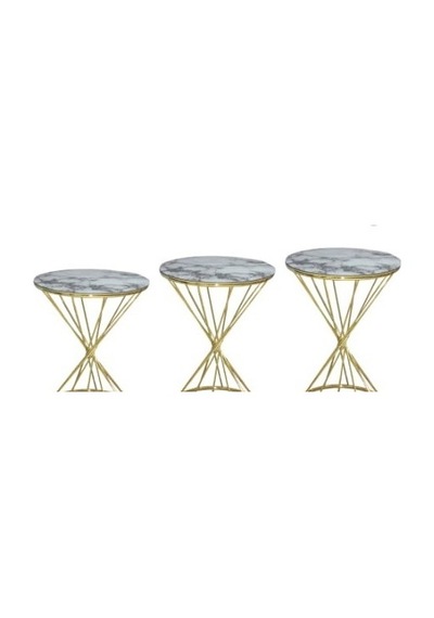 Brc Rivoli Zigon Model Metal Transmisyon Çelik Gold Renk Kaplama Beyaz Mermer Temper Cam El Yapım