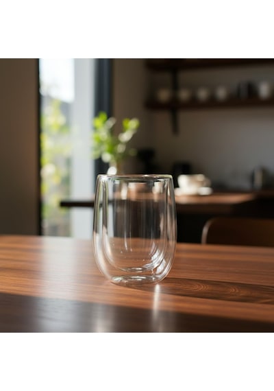 Çift Cidarlı Double Wall Cam Bardak - 350 Ml Isıya Dayanıklı Latte, Filtre Kahve Ve Meşrubat Bardağı - El Yakmayan Terlemeyen Modern Tasarım çok renkli
