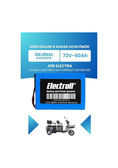 Jgr Electra Uyumlu Batarya Standart Kapasite Lifepo4 72v 60ah Elektrikli Motorsiklet Bataryası