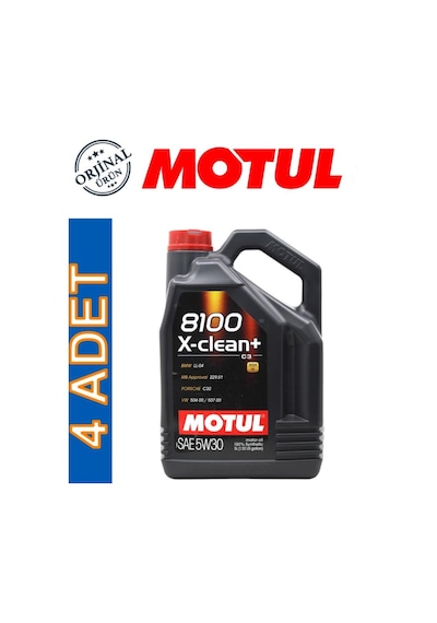Motul 8100 X-Clean+ SAE 5W-30 Motor Yağı 4 x 5 L