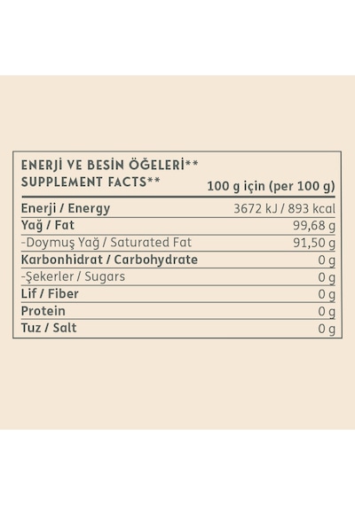 Clean Powders Coconut Oil Organic Hindistan Cevizi Yağı 150 ML