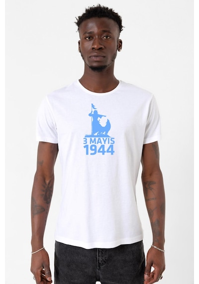 3 Mayıs Türkçülük Günü Beyaz Erkek Bisikletyaka Tshirt 001