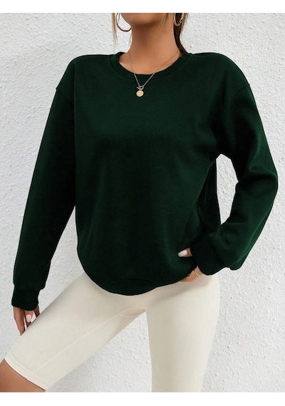 Uyguntarz Unisex Vangogh Baskılı Tasarım Oversize Sweatshirt Yeşil