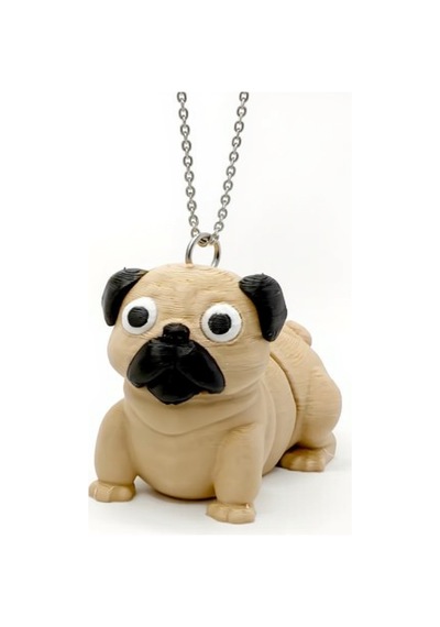 Sevimli Pug Köpek Figürlü Hareketli Anahtarlık