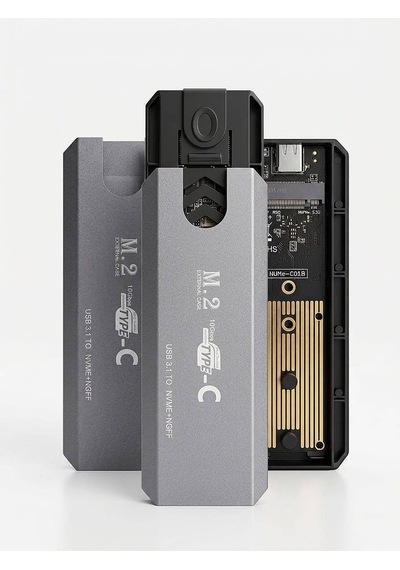 Molix Mx-2002 M.2 Nvme + Ngff Sata Ssd Alüminyum Harici Kutu - Usb 3.1 Type-c 10gbps