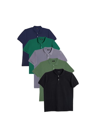 Tudors Erkek 5'li Paket Gri-açık Yeşil-lacivert-yeşil-siyah Slim Fit Pamuklu Düz Pike Polo Yaka Tişört-34603 Multi Tudors Erkek 5'li Paket Gri-açık Yeşil-lacivert-yeşil-siyah Slim Fit Pamuklu Düz Pike Polo Yaka Tişört-34603 Multi