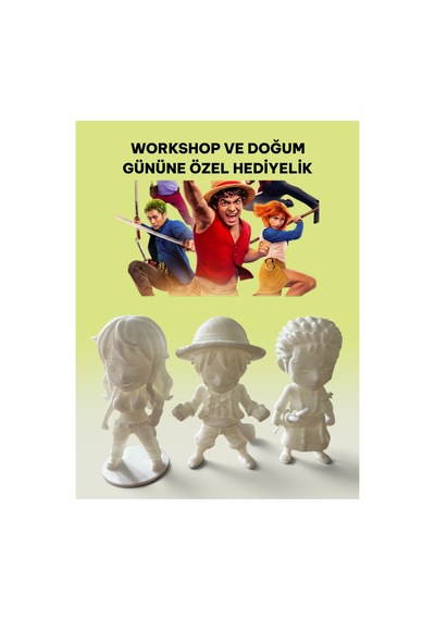 3d One Piece Figür Boyama Seti - Kendin Boya Hobi Ve Etkinlik Seti - Akrilik Boya + 6 Fırça