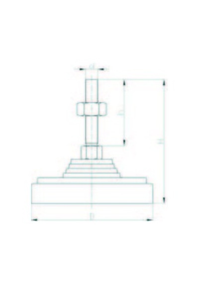 Pais122415 Paslanmaz Sabit Plastik Ayak Çap:125 M24X150Mm Inox