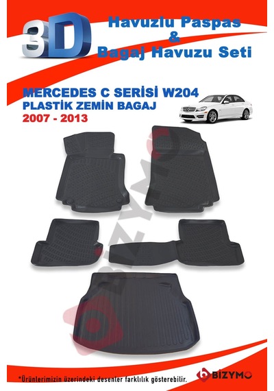 Mercedes C Serisi W204 Sedan Plastik 2007-2013 Paspas Ve Bagaj Ha Siyah