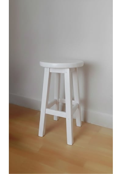 Ahşap Tabure 55 Cm / Arbrestore Beyaz