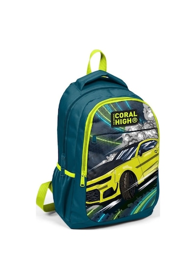 Coral High Nefti/Sarı Araba İlkokul Ve OrtaOkul Çantası Üç Bölmeli 14406