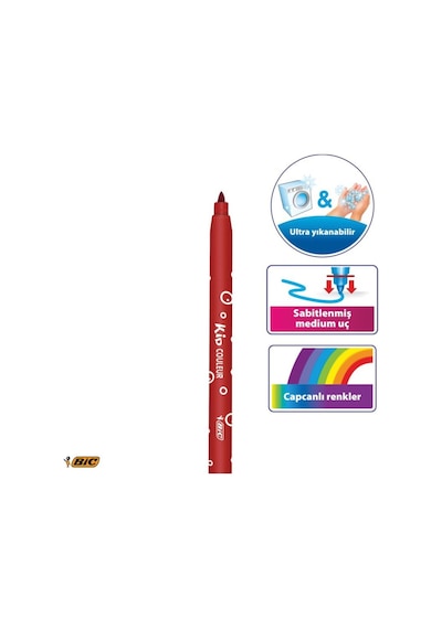 Bic Kids Couleur Ultra Yıkanabilir Keçeli Boya Kalemi 12'li