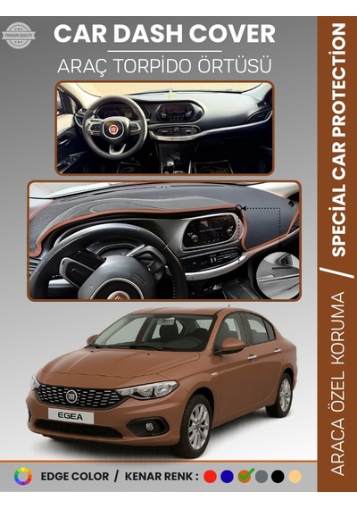 Fiat Egea Ekransız Uzun 2007-2021 Torpido Örtüsü Ön Göğüs Koruma Tam Uyum - 551 Stiloto