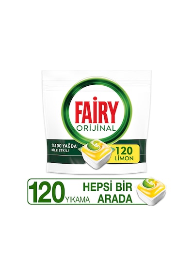 Fairy Hepsi Bir Arada Limon Kokulu Bulaşık Makinesi Deterjanı 120 Tablet
