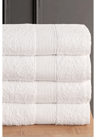 Blanc 4'lü 50x90cm El Yüz & Saç Havlusu Seti Havlu El Havlusu Banyo Havlusu I Çeyiz Havlusu Beyaz