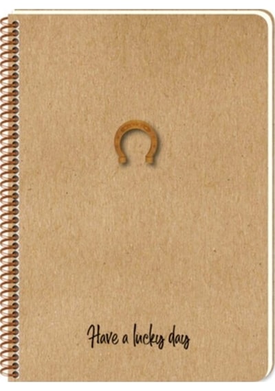 Lucky A5 80 Yaprak Noktalı Spiralli Kraft Kapak Ivory Kağıt Defter Yusufçuk