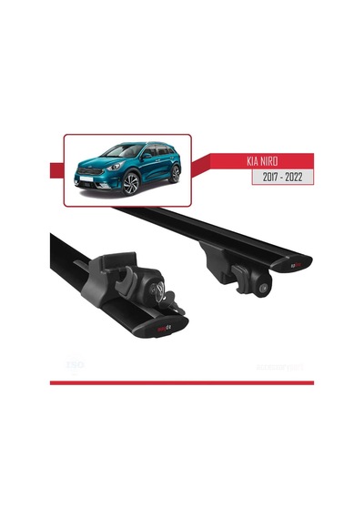 Kia Niro 2017-2022 Arası İle Uyumlu Hook Model Anahtar Kilitli Ara Atkı Tavan Barı Siyah