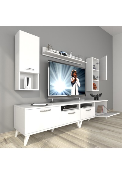 Decoraktiv Eko 5220da Mdf Retro Tv Ünitesi Tv Sehpası Beyaz