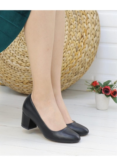 Nesil Shoes Bln 110 Siyah Kumaş Günlük Topuklu Kadın Ayakkabı-siyah Kumaş Siyah Kumaş